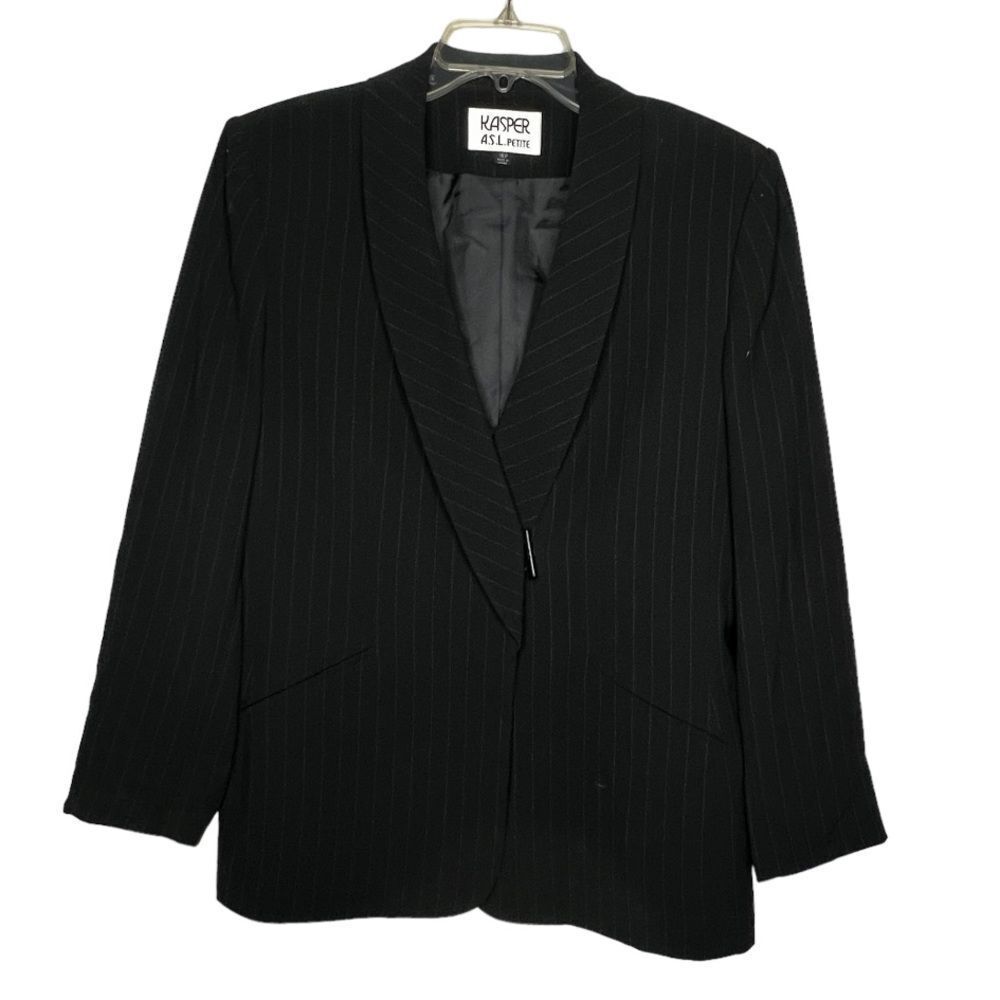 Vintage Kasper ASL‎ Petite Pinstripe Blazer